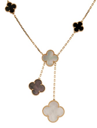 Van Cleef & Arpels Mother of Pearl Magic Alhambra Necklace, 6 Motifs