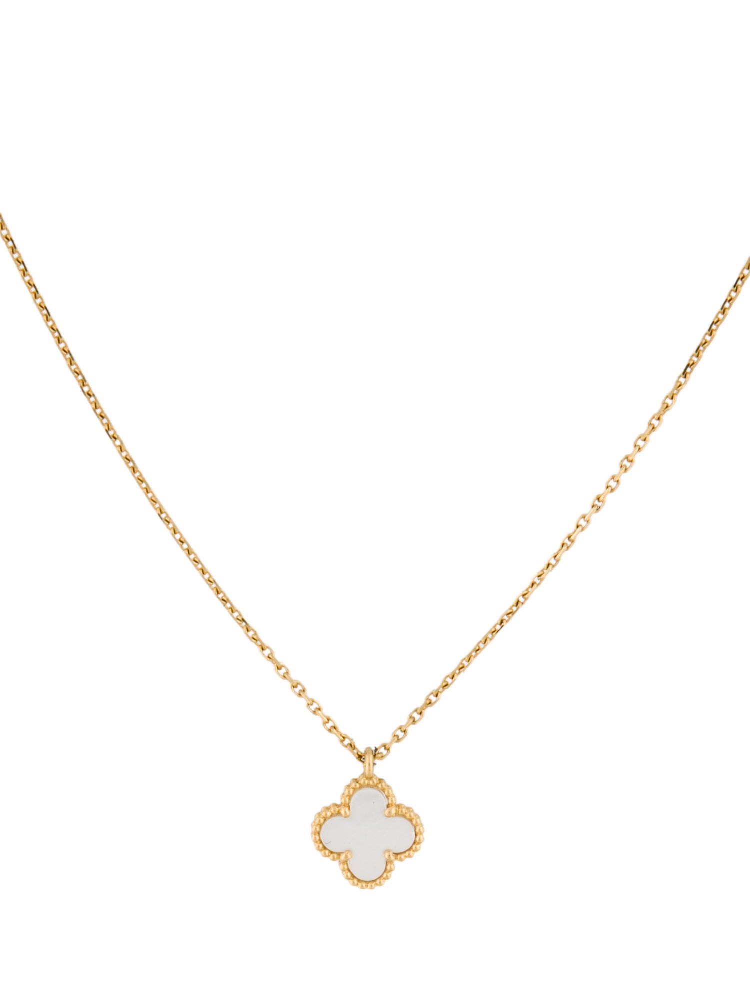 Van Cleef & Arpels Mother Of Pearl Sweet Alhambra Pendant Necklace