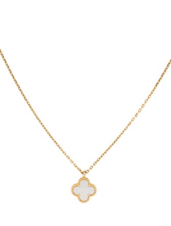 Van Cleef & Arpels Mother Of Pearl Sweet Alhambra Pendant Necklace