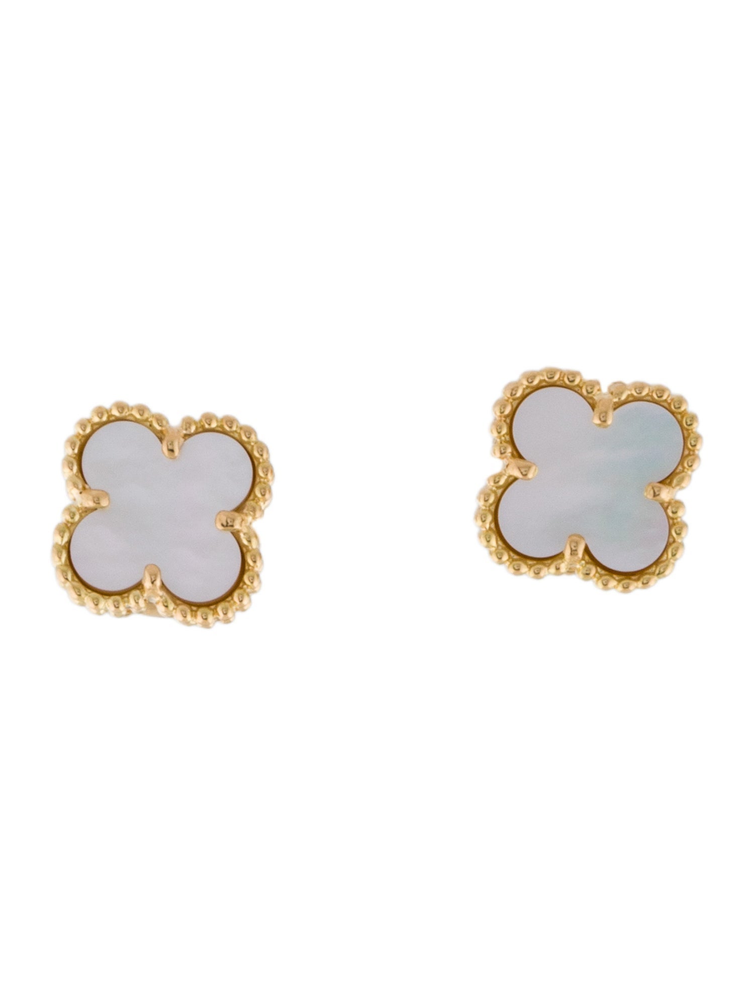 Van Cleef & Arpels Mother of Pearl Sweet Alhambra Stud Earrings