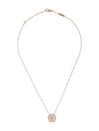 Van Cleef & Arpels Mother of Pearl Plum Blossom Lucky Spring Pendant Necklace