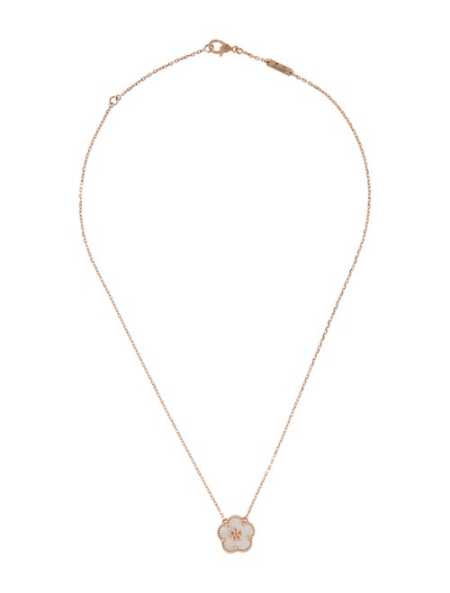 Van Cleef & Arpels Mother of Pearl Plum Blossom Lucky Spring Pendant Necklace