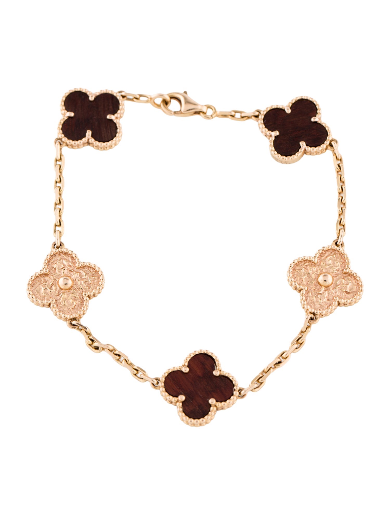 Van Cleef & Arpels Limited Edition Bois D'Amourette Vintage Alhambra Bracelet