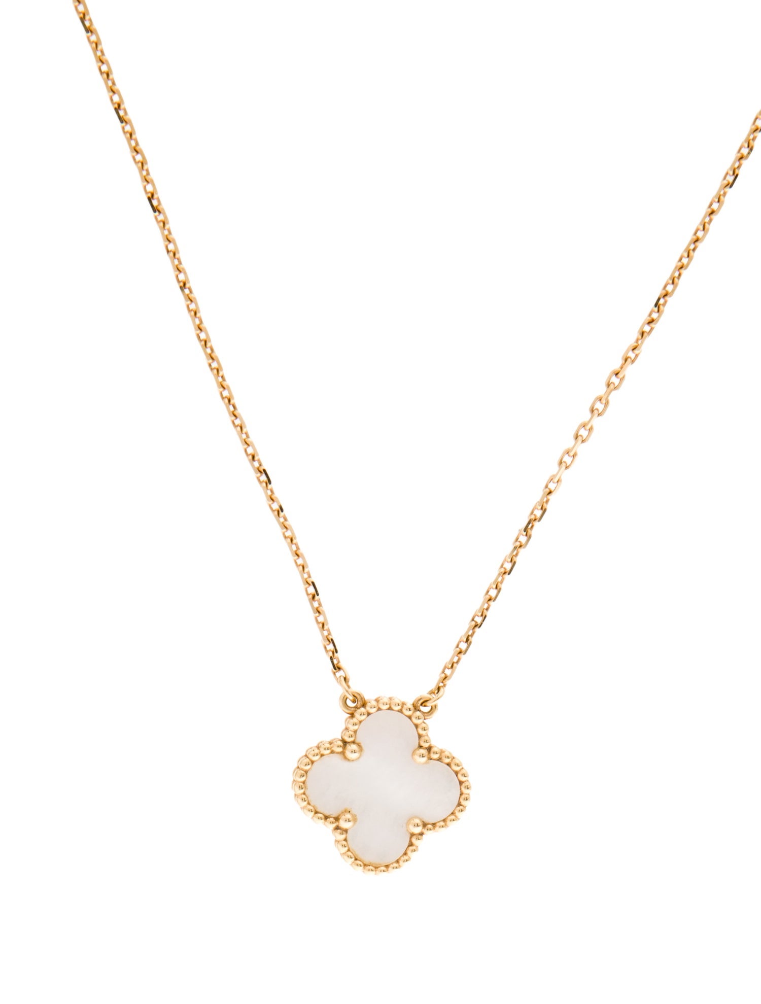 Van Cleef & Arpels Mother of Pearl Vintage Alhambra Pendant Necklace