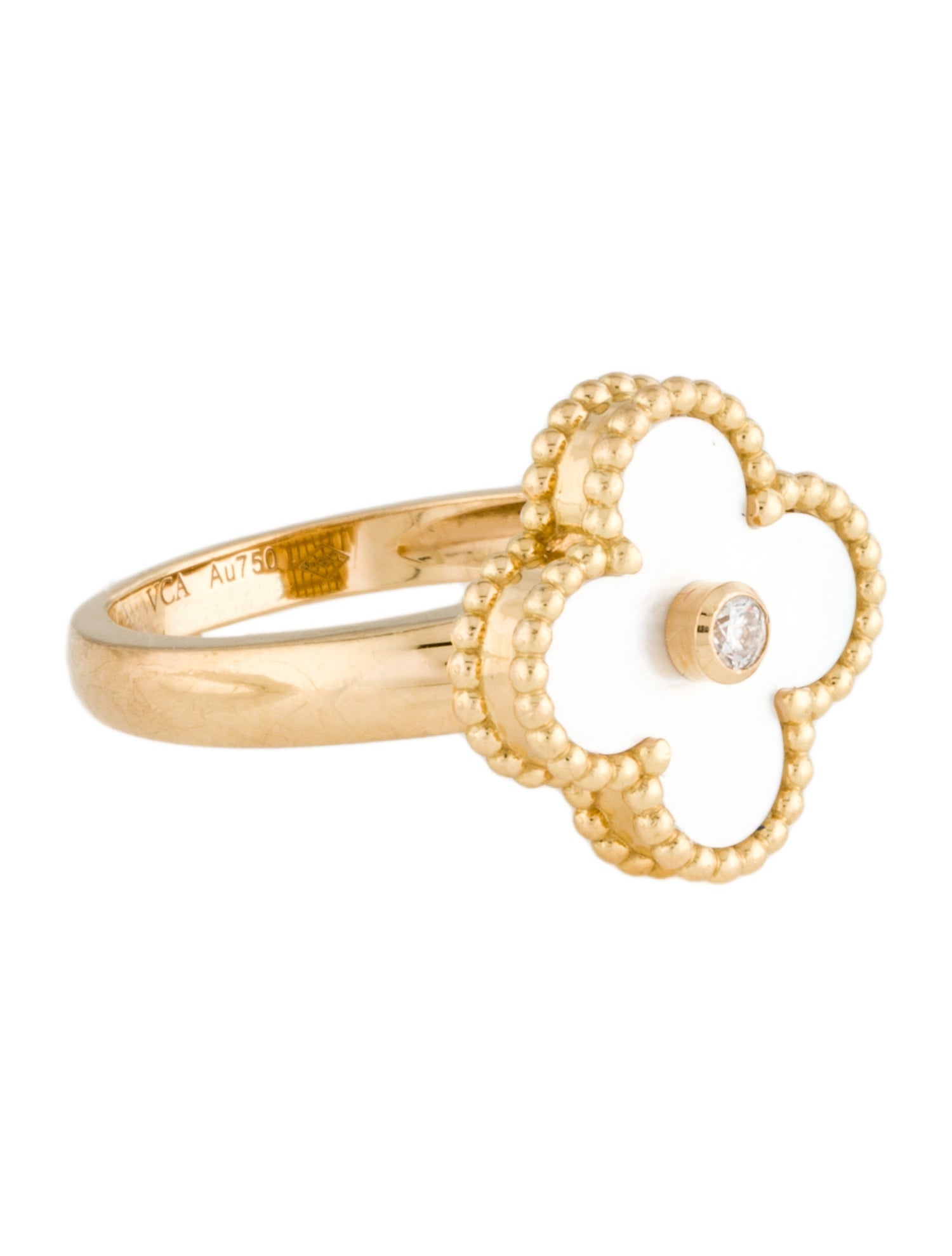 Van Cleef & Arpels Mother of Pearl Vintage Alhambra Ring