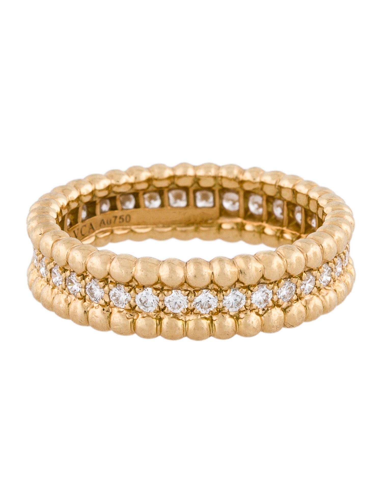 Van Cleef & Arpels 1 Row Perlée Diamond Ring