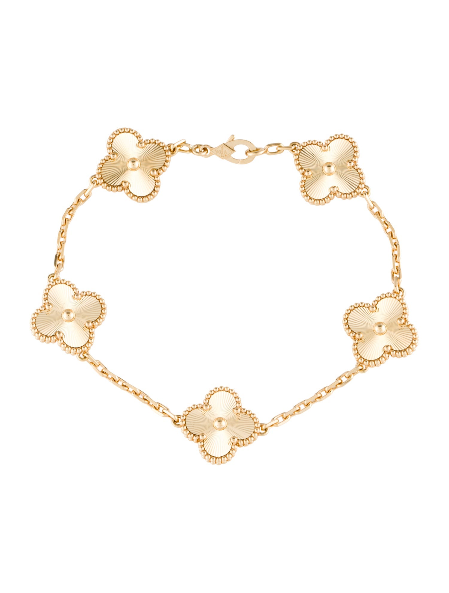 Van Cleef & Arpels Vintage Alhambra 5 Motifs Guilloché Bracelet