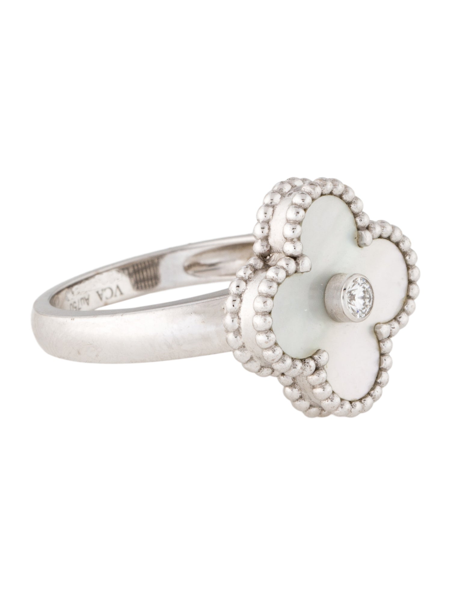 Van Cleef & Arpels Mother of Pearl Vintage Alhambra Ring