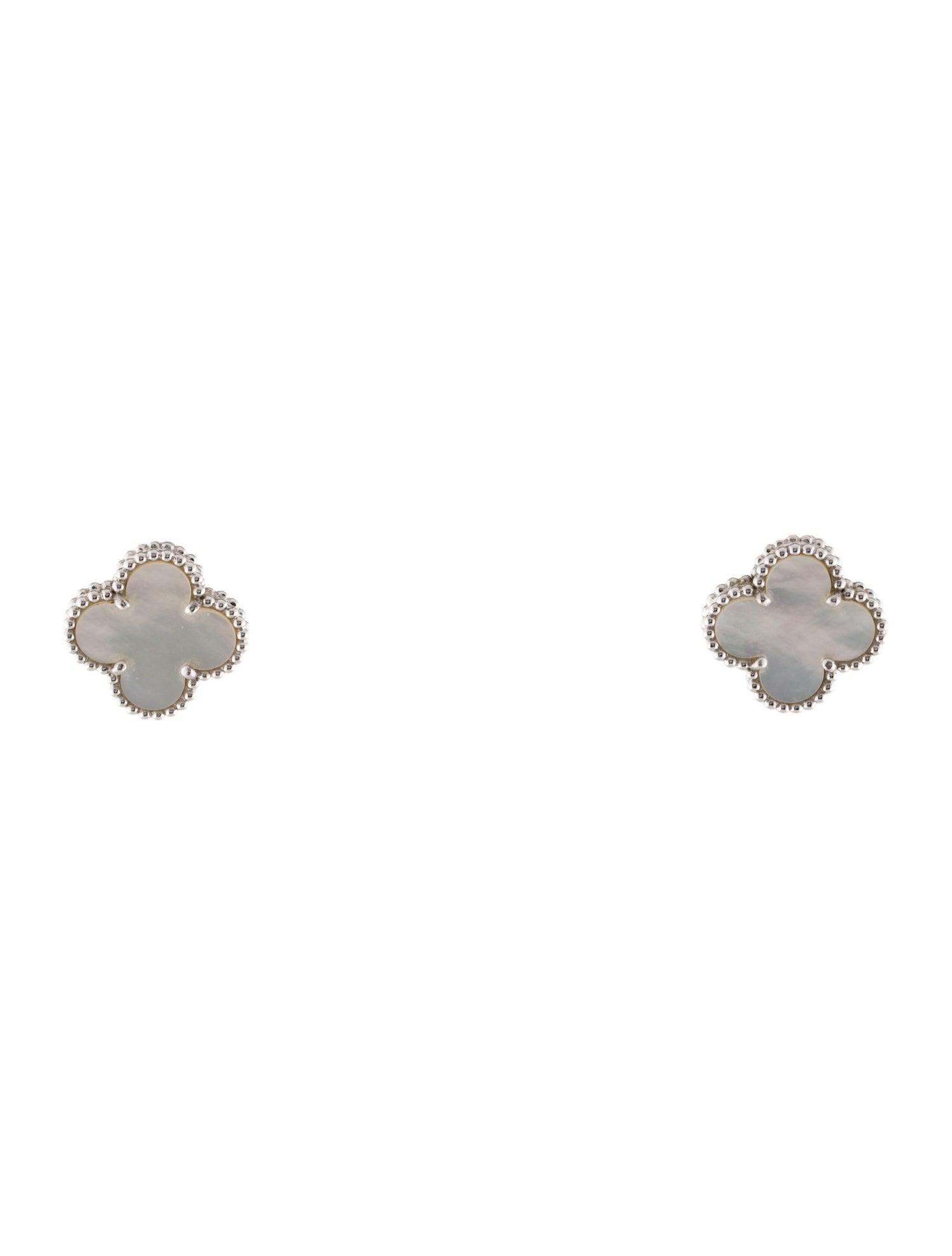 Van Cleef & Arpels Mother Of Pearl Vintage Alhambra Earrings