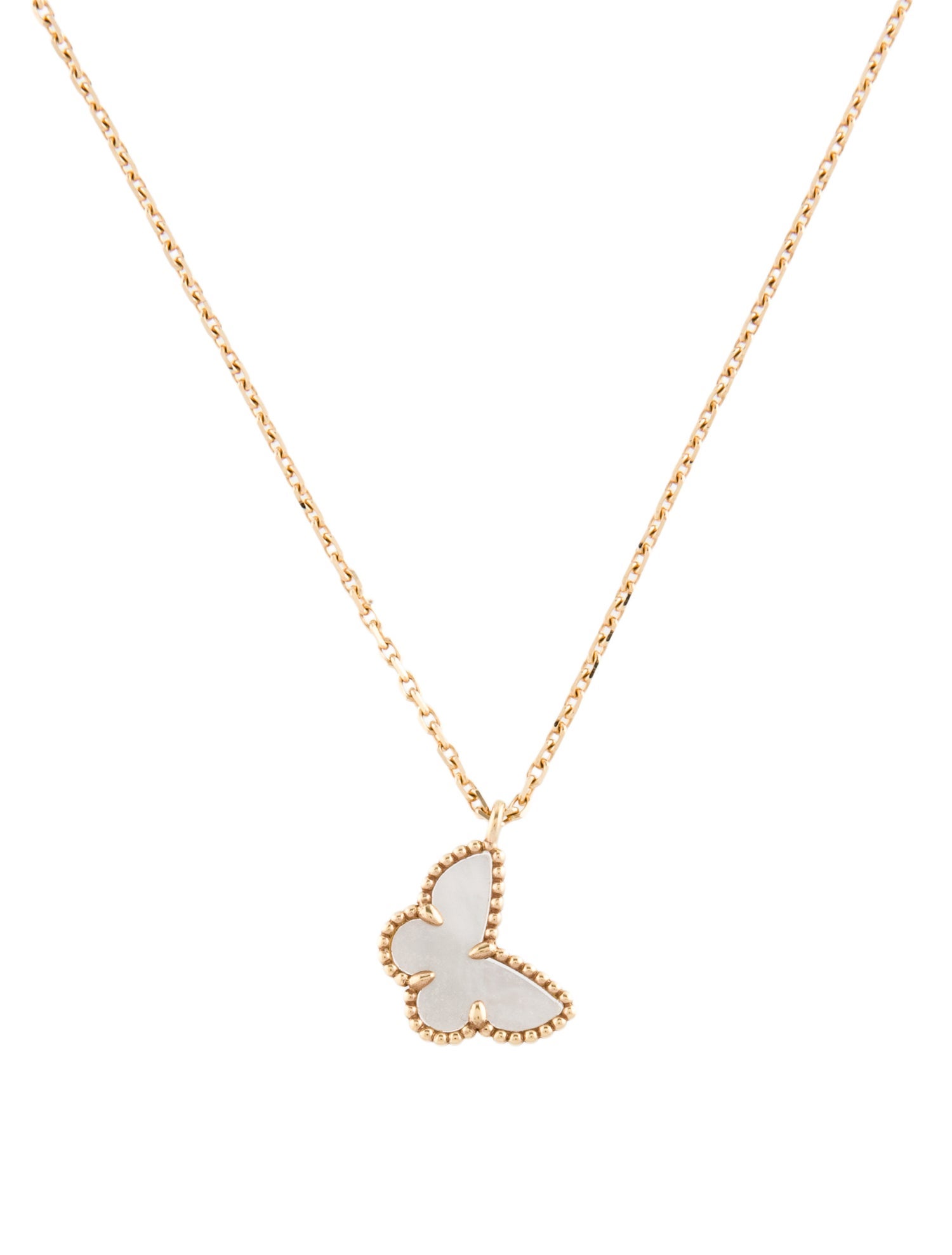 Van Cleef & Arpels Mother of Pearl Sweet Butterflies Pendant Necklace