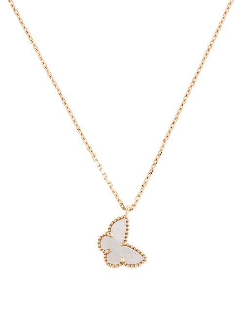 Van Cleef & Arpels Mother of Pearl Sweet Butterflies Pendant Necklace