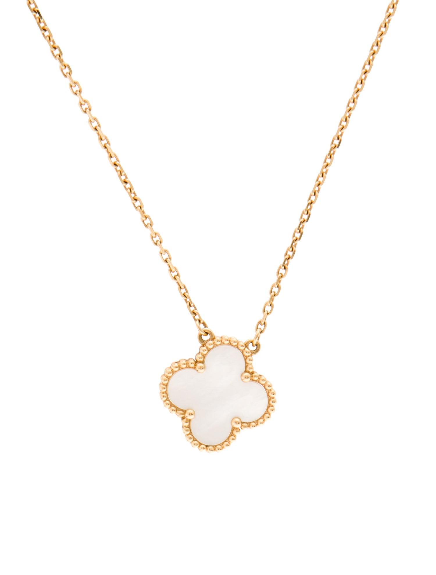 Van Cleef & Arpels Mother of Pearl Vintage Alhambra Pendant Necklace