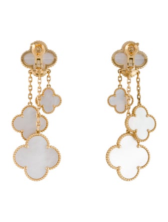 Van Cleef & Arpels Mother of Pearl Magic Alhambra Earrings, 4 Motifs