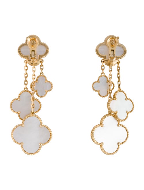 Van Cleef & Arpels Mother of Pearl Magic Alhambra Earrings, 4 Motifs