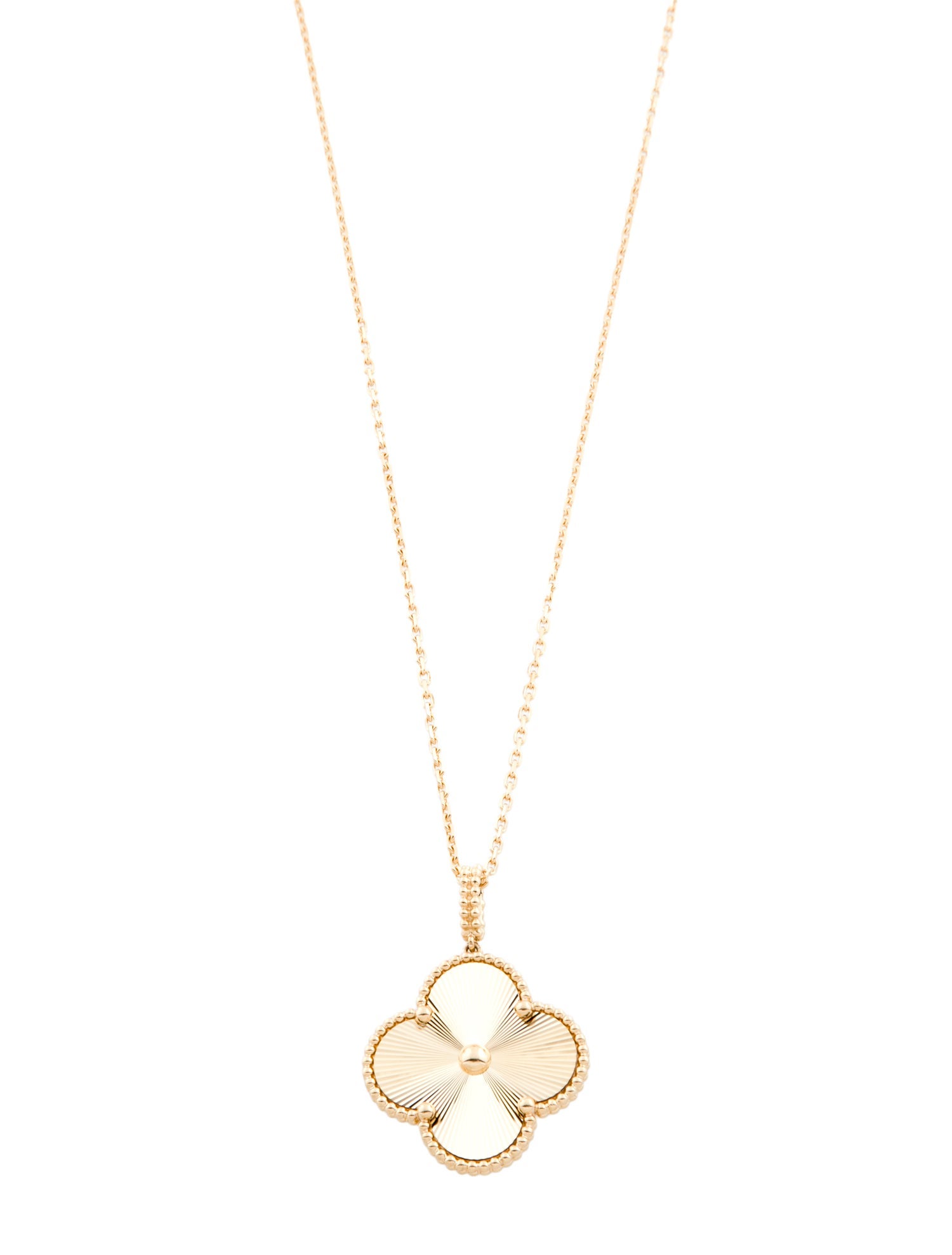 Van Cleef & Arpels 1 Motif Magic Alhambra Guilloche Long Necklace