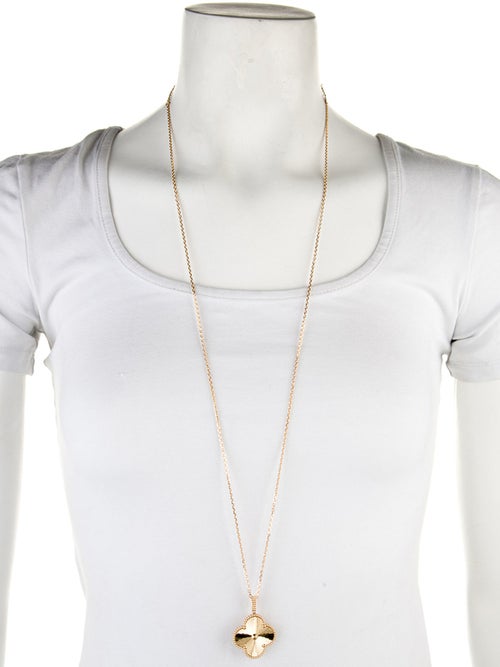 Van Cleef & Arpels 1 Motif Magic Alhambra Guilloche Long Necklace