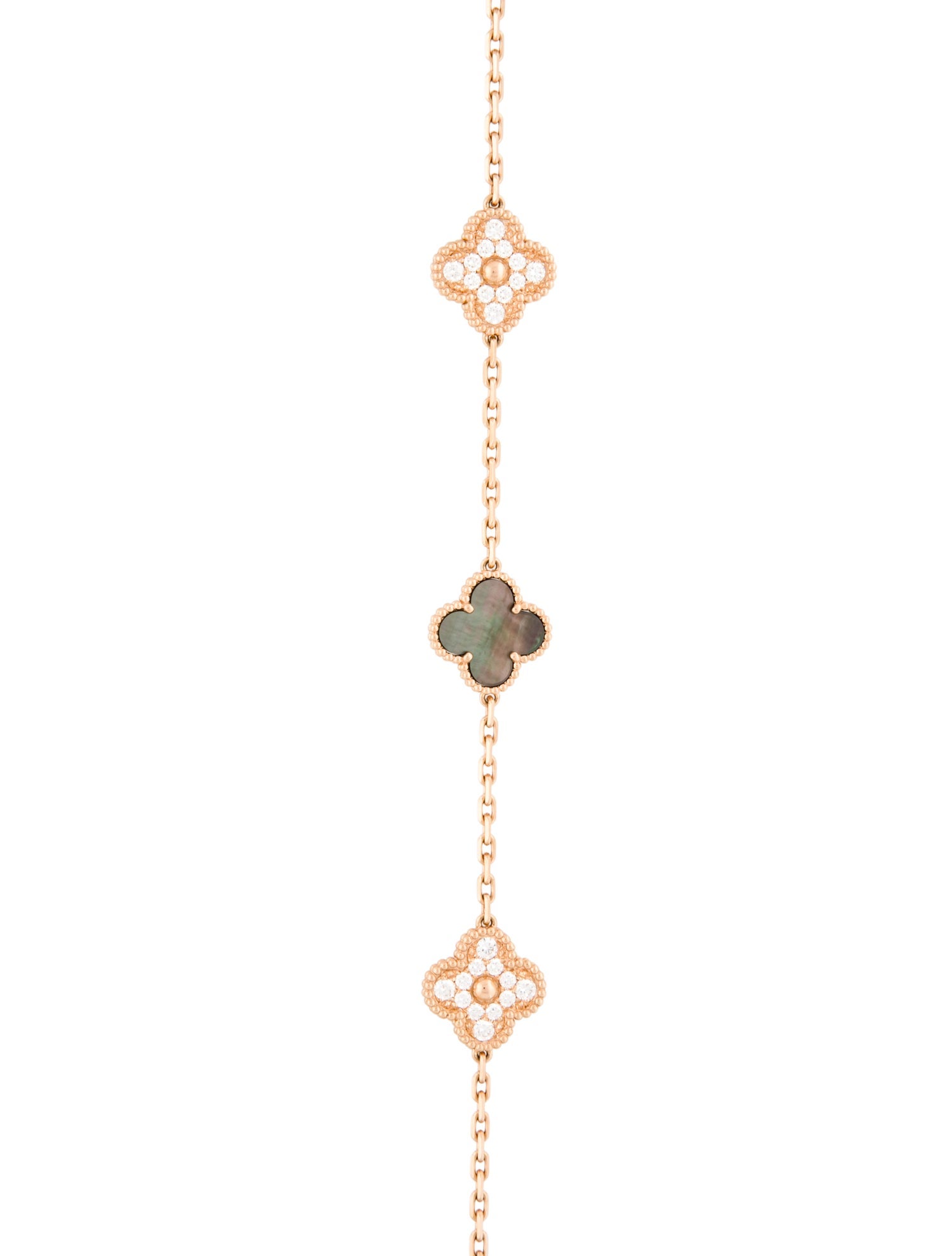 Van Cleef & Arpels Mother of Pearl Vintage Alhambra Long Necklace, 20 Motifs