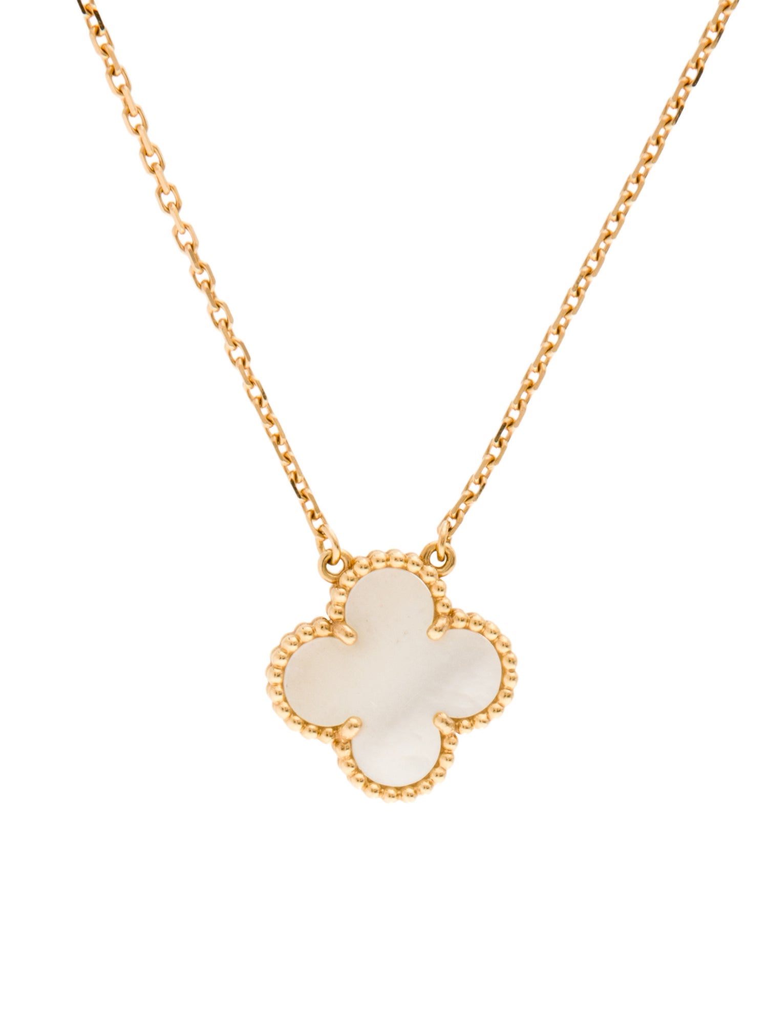 Van Cleef & Arpels Mother of Pearl Vintage Alhambra Pendant Necklace