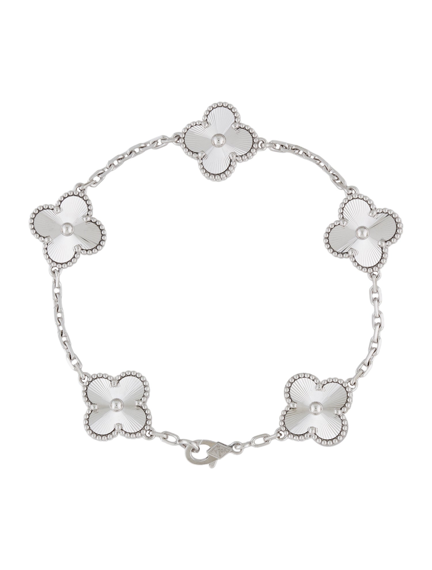 Van Cleef & Arpels Guilloché Vintage Alhambra Bracelet 5 Motifs