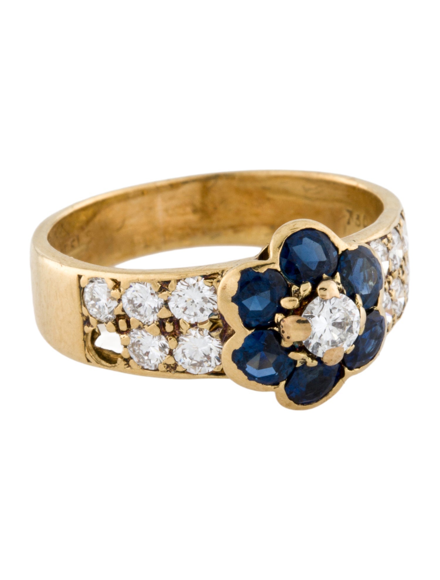 Van Cleef & Arpels Vintage Sapphire & Diamond Fleurette Ring