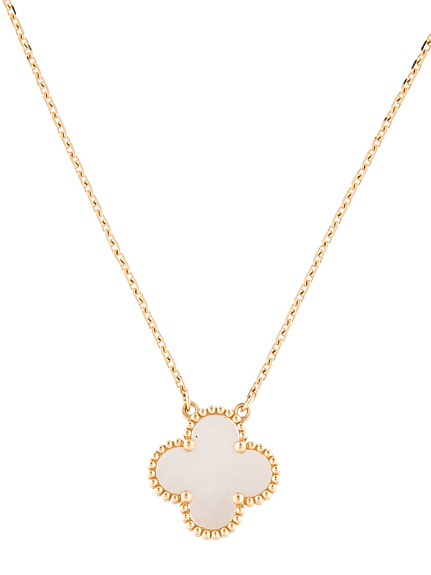 Van Cleef & Arpels Mother of Pearl Vintage Alhambra Pendant Necklace