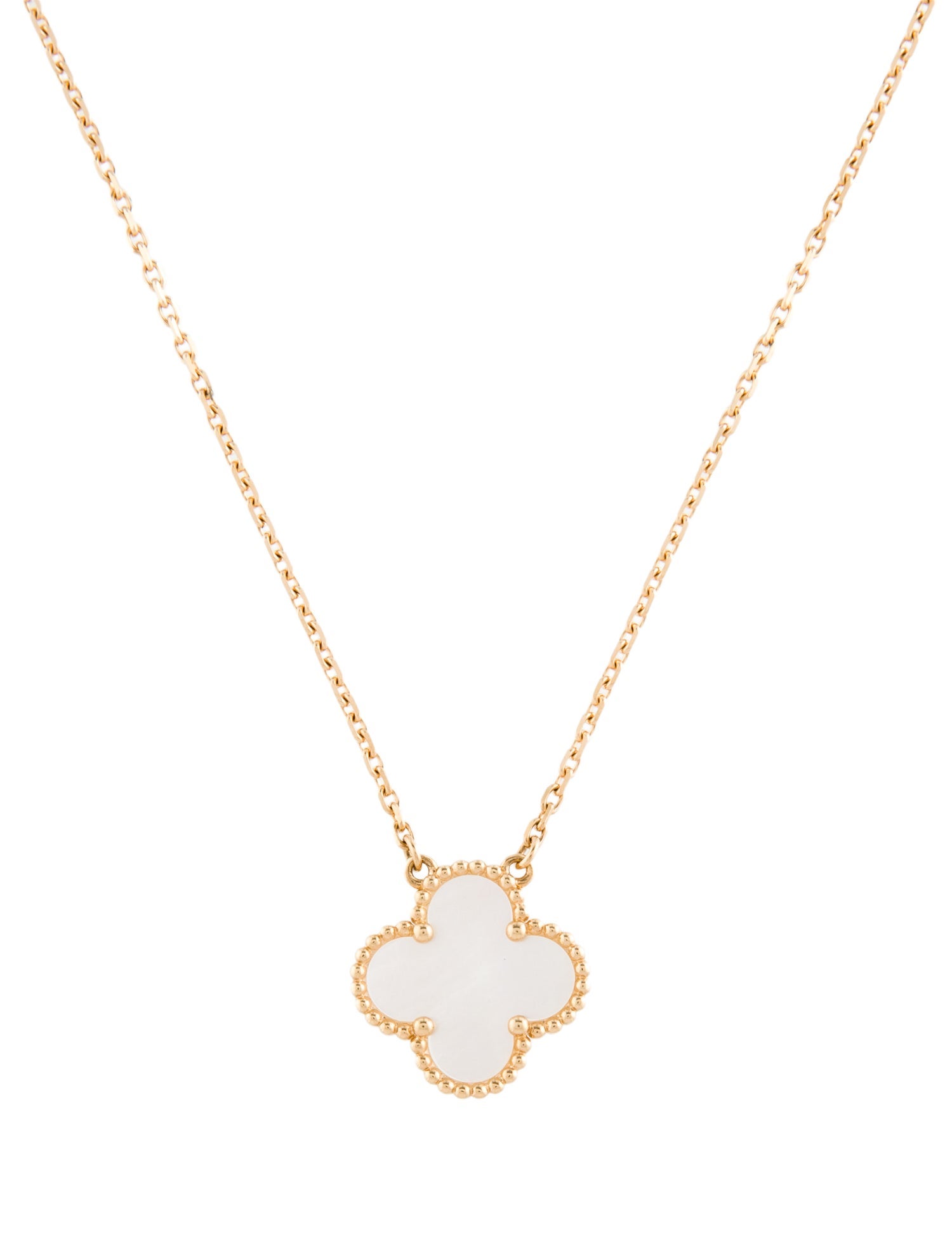 Van Cleef & Arpels Mother of Pearl Vintage Alhambra Pendant Necklace