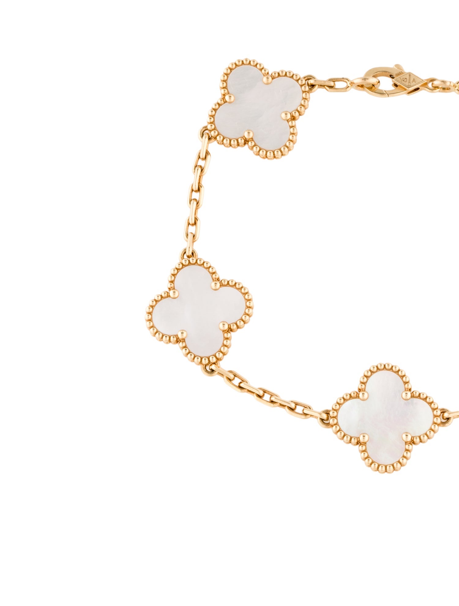 Van Cleef & Arpels Mother of Pearl Vintage Alhambra Bracelet, 5 Motifs