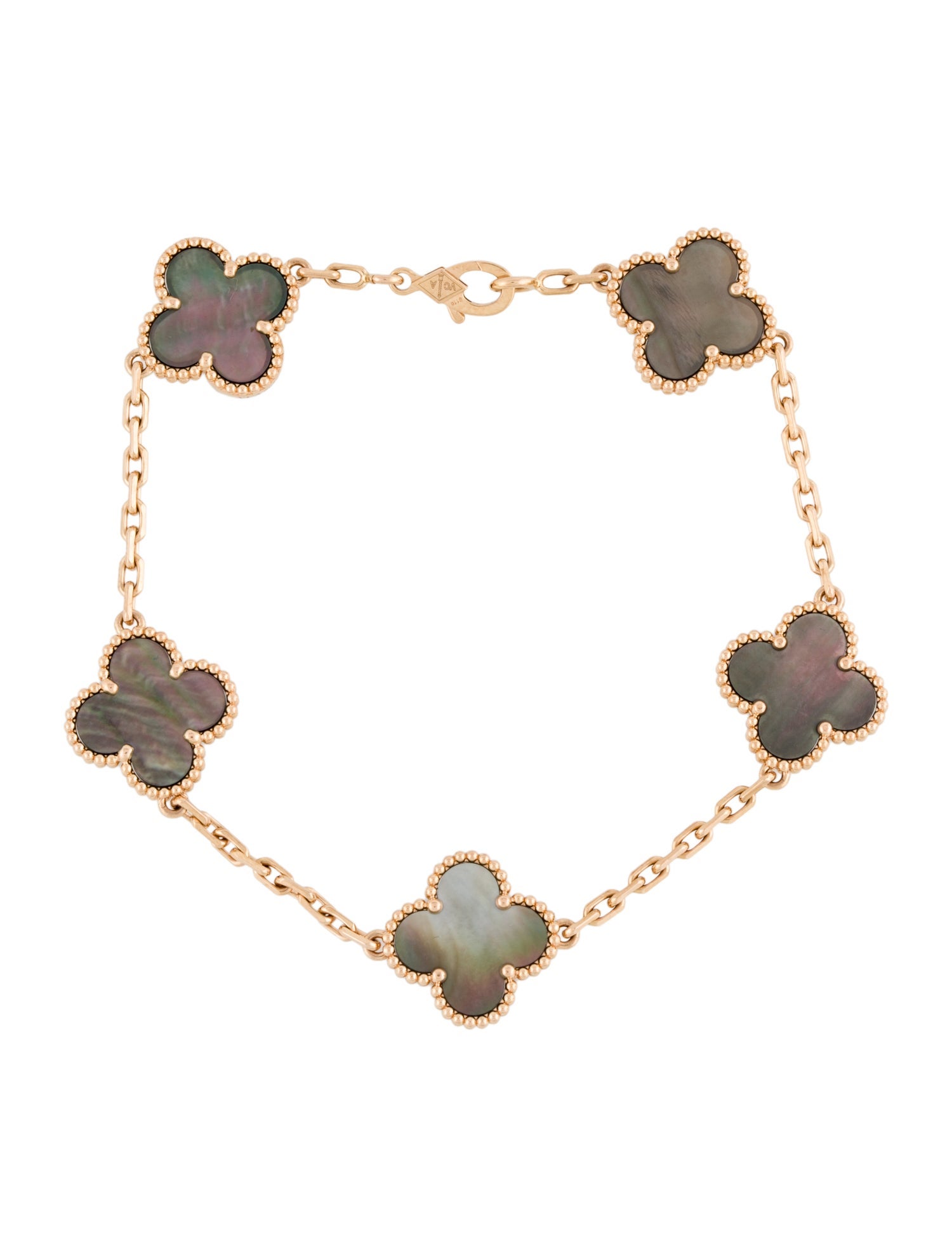 Van Cleef & Arpels Mother of Pearl Vintage Alhambra Bracelet, 5 Motifs
