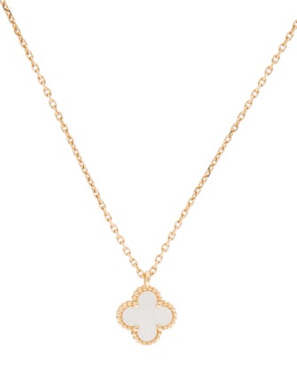 Van Cleef & Arpels Mother of Pearl Sweet Alhambra Pendant Necklace