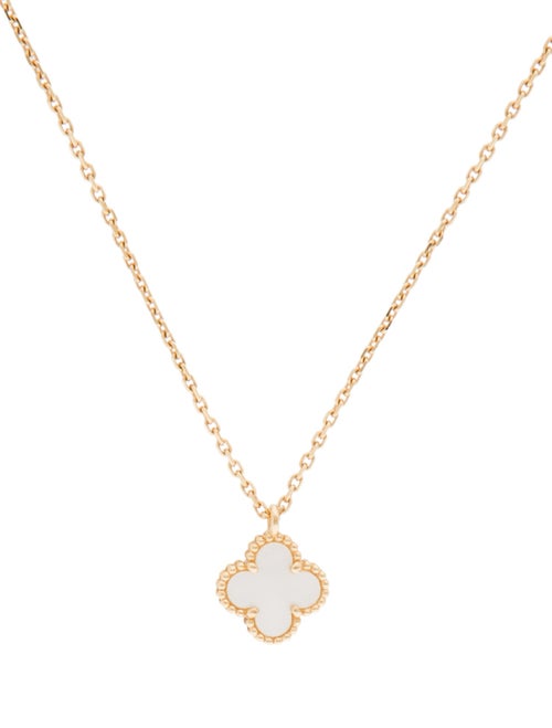 Van Cleef & Arpels Mother of Pearl Sweet Alhambra Pendant Necklace