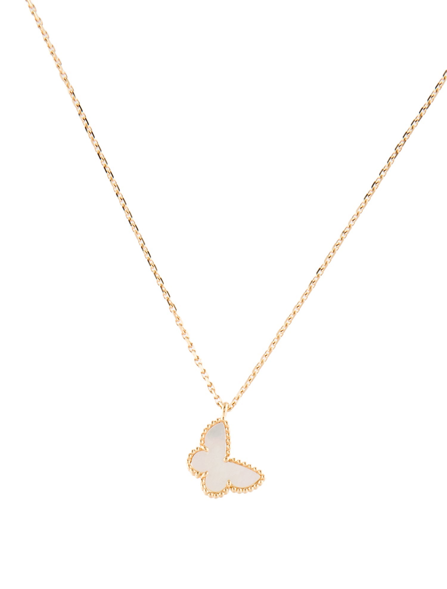 Van Cleef & Arpels Mother of Pearl Sweet Butterflies Pendant Necklace