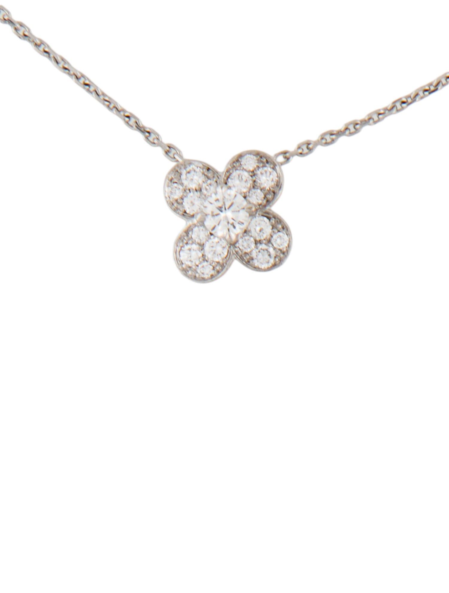 Van Cleef & Arpels Diamond Trefle Pendant Necklace