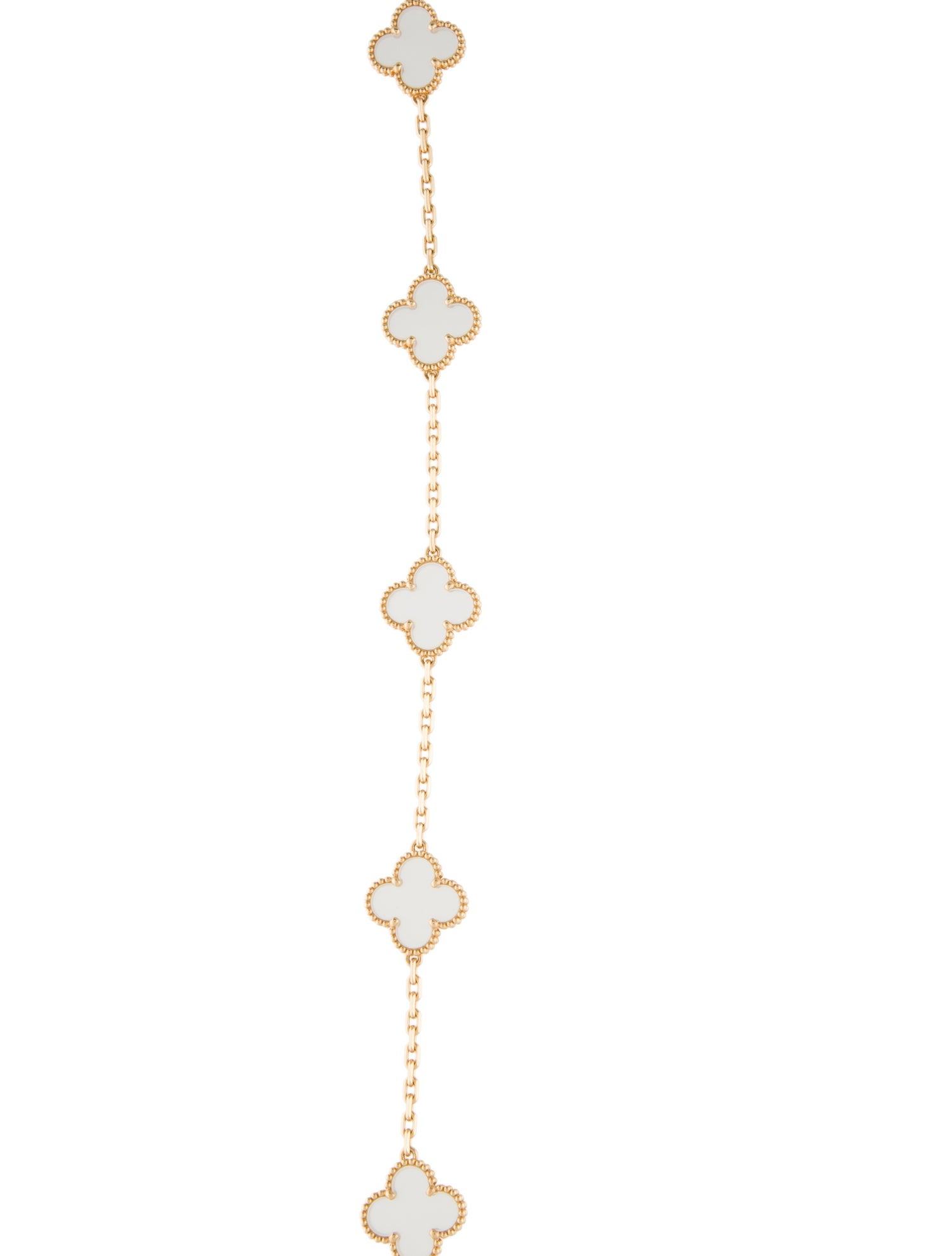 Van Cleef & Arpels 2023 Limited Edition Rock Crystal Vintage Alhambra Long Necklace, 20 Motifs