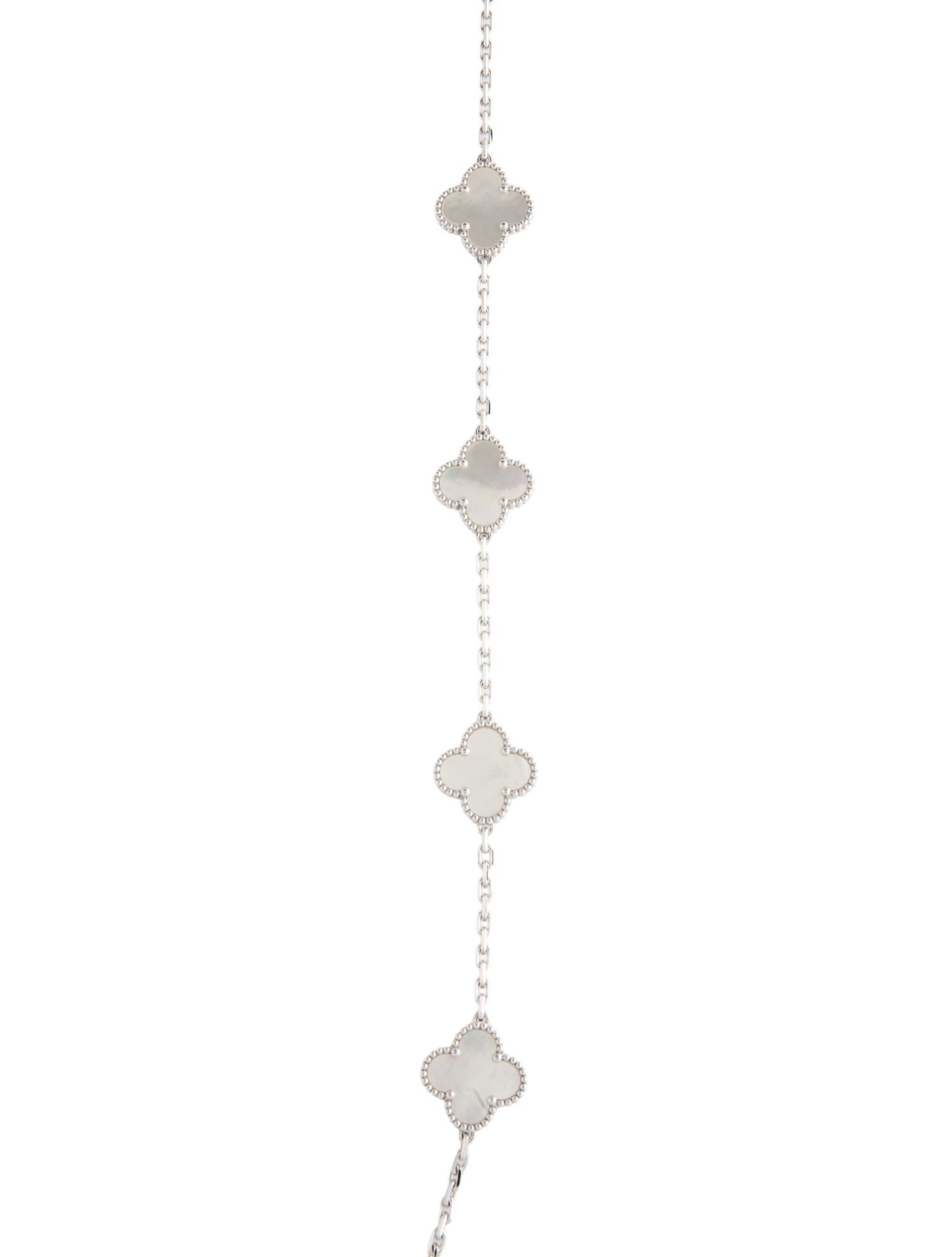Van Cleef & Arpels Mother Of Pearl Vintage Alhambra Long Necklace, 20 Motifs