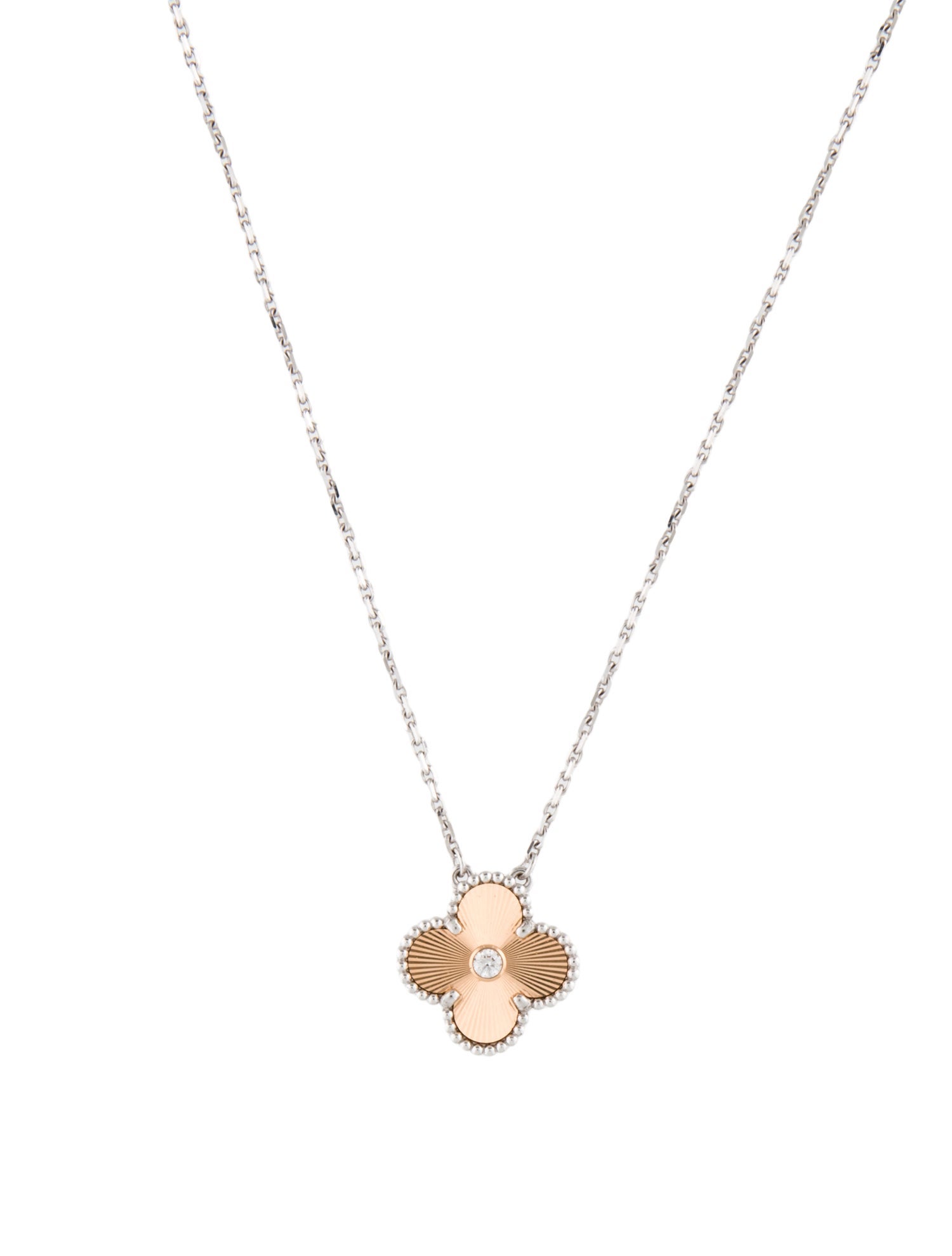 Van Cleef & Arpels 2024 Limited Edition Vintage Alhambra Guilloché Necklace