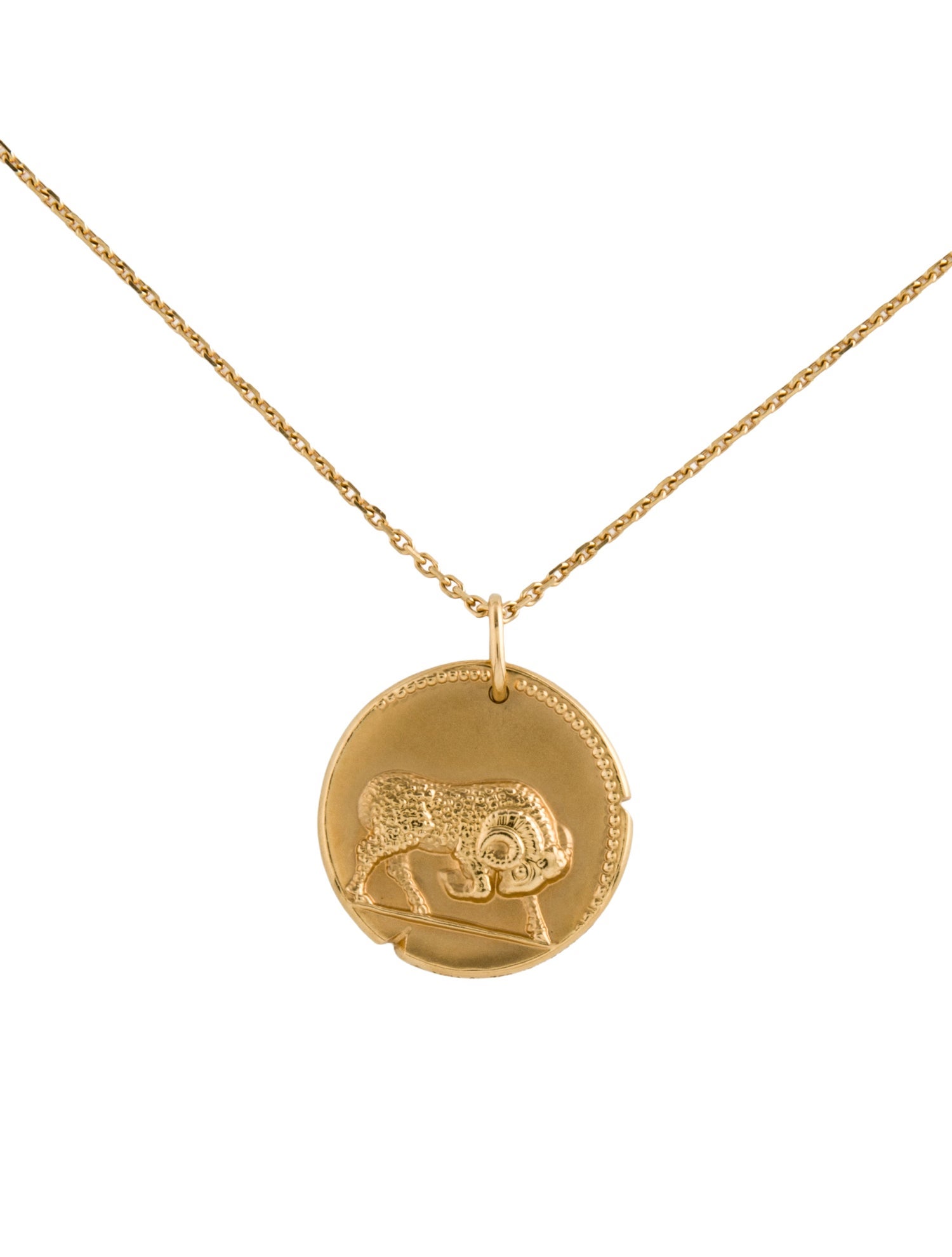 Van Cleef & Arpels Zodiaque Medal "Aries" Pendant Necklace