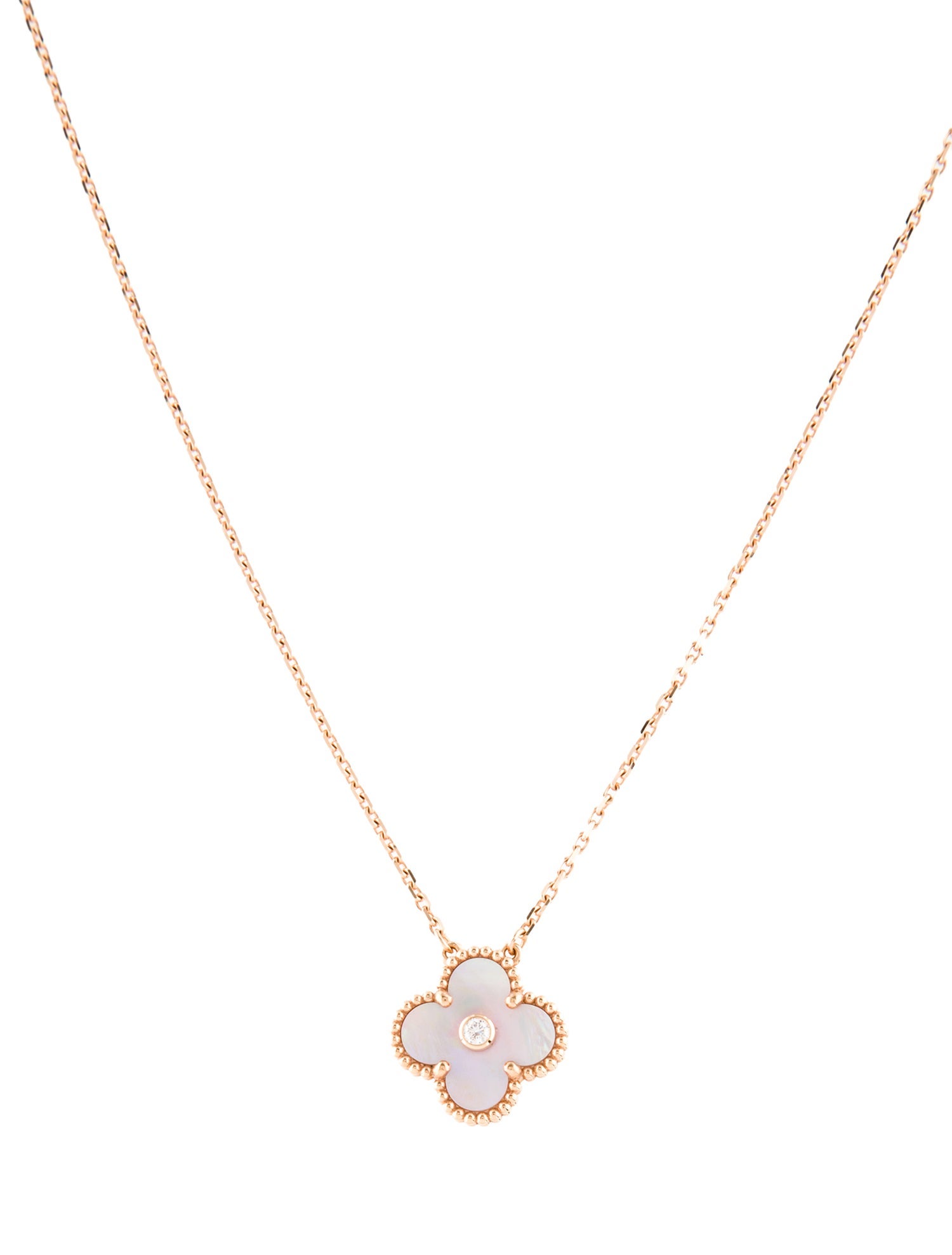 Van Cleef & Arpels 2025 Mother of Pearl Limited Edition Vintage Alhambra Pendant Necklace
