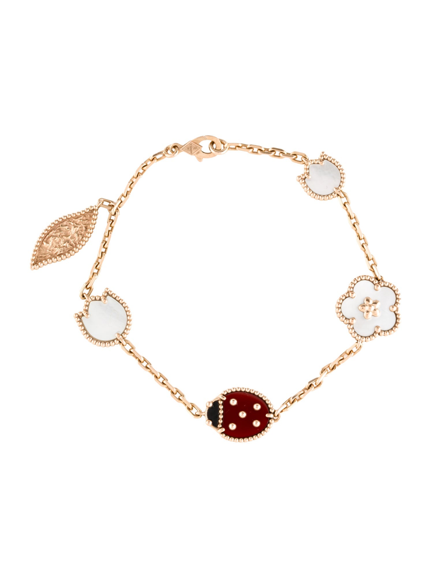 Van Cleef & Arpels Mother of Pearl Lucky Spring 5 Motif Bracelet