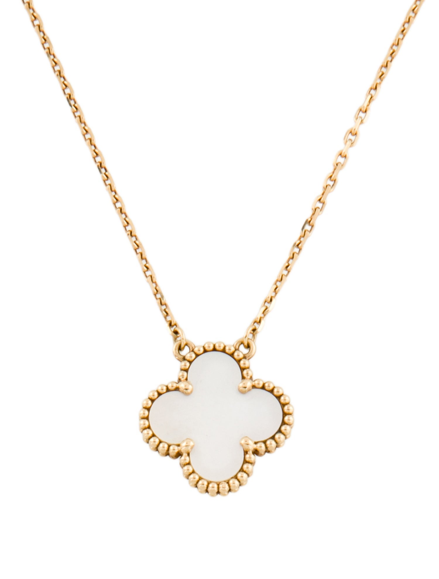 Van Cleef & Arpels Mother of Pearl Vintage Alhambra Pendant Necklace