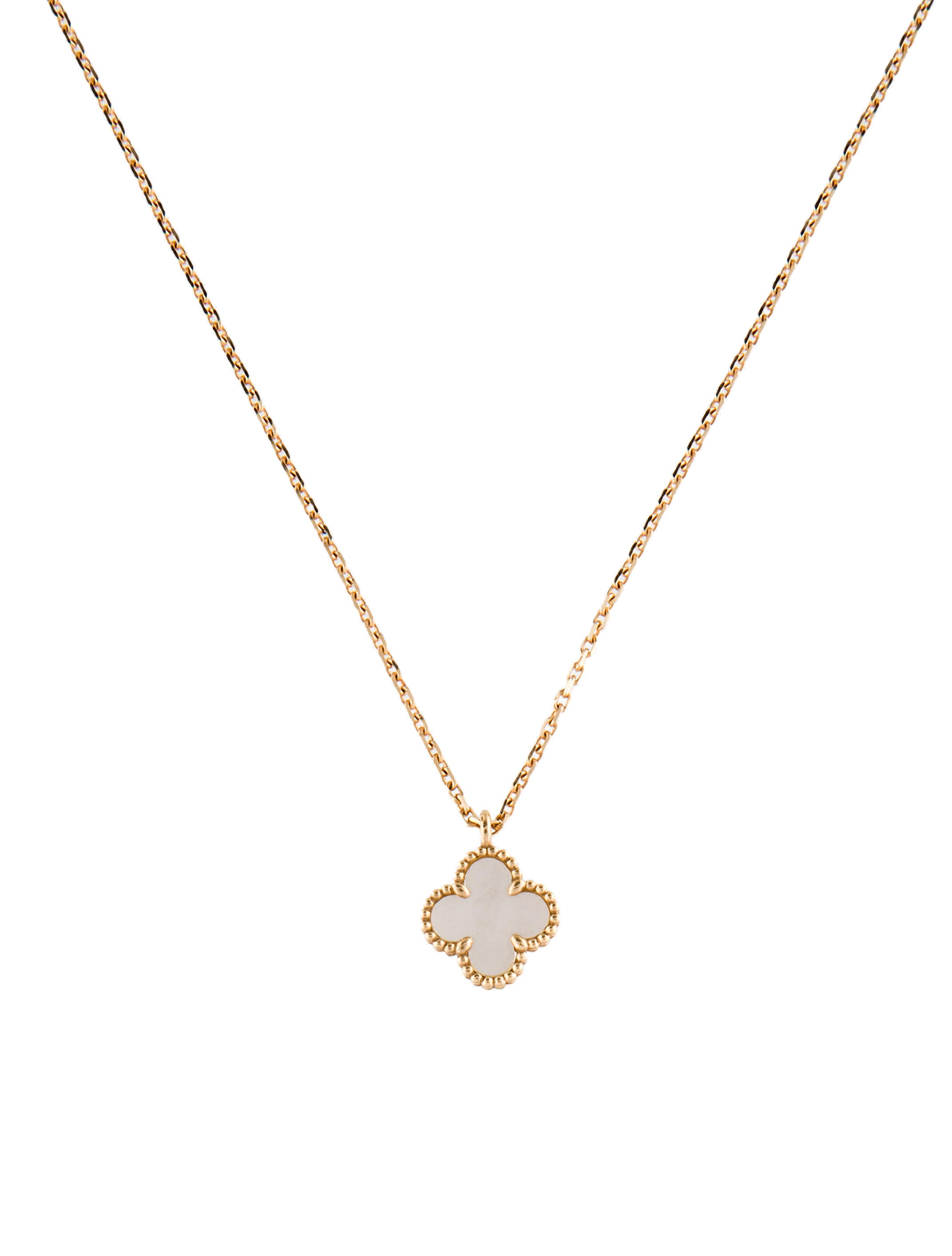 Van Cleef & Arpels Mother of Pearl Sweet Alhambra Pendant Necklace