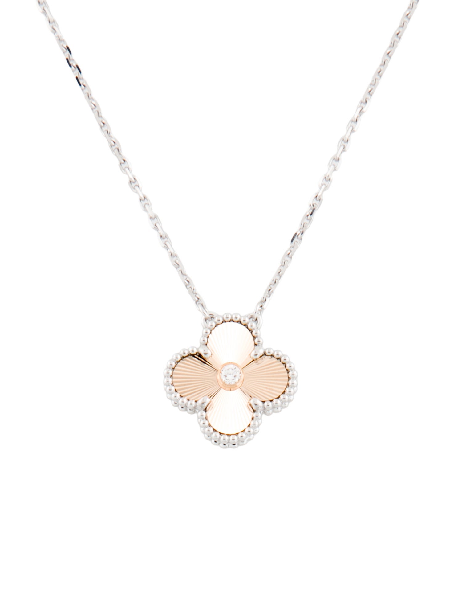 Van Cleef & Arpels 2024 Limited Edition Vintage Alhambra Guilloché Necklace