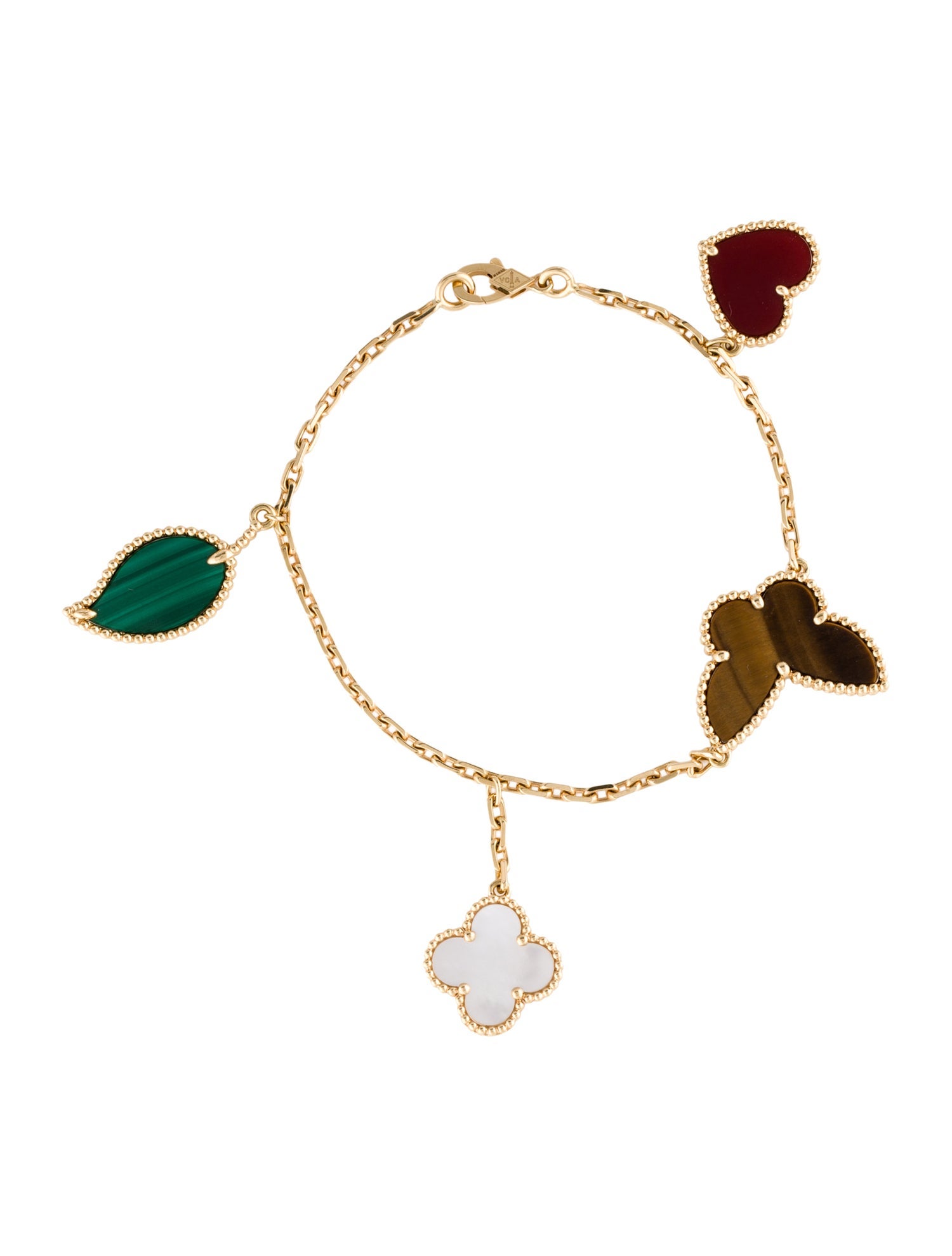 Van Cleef & Arpels Mother Of Pearl Lucky Alhambra Bracelet, 4 Motifs