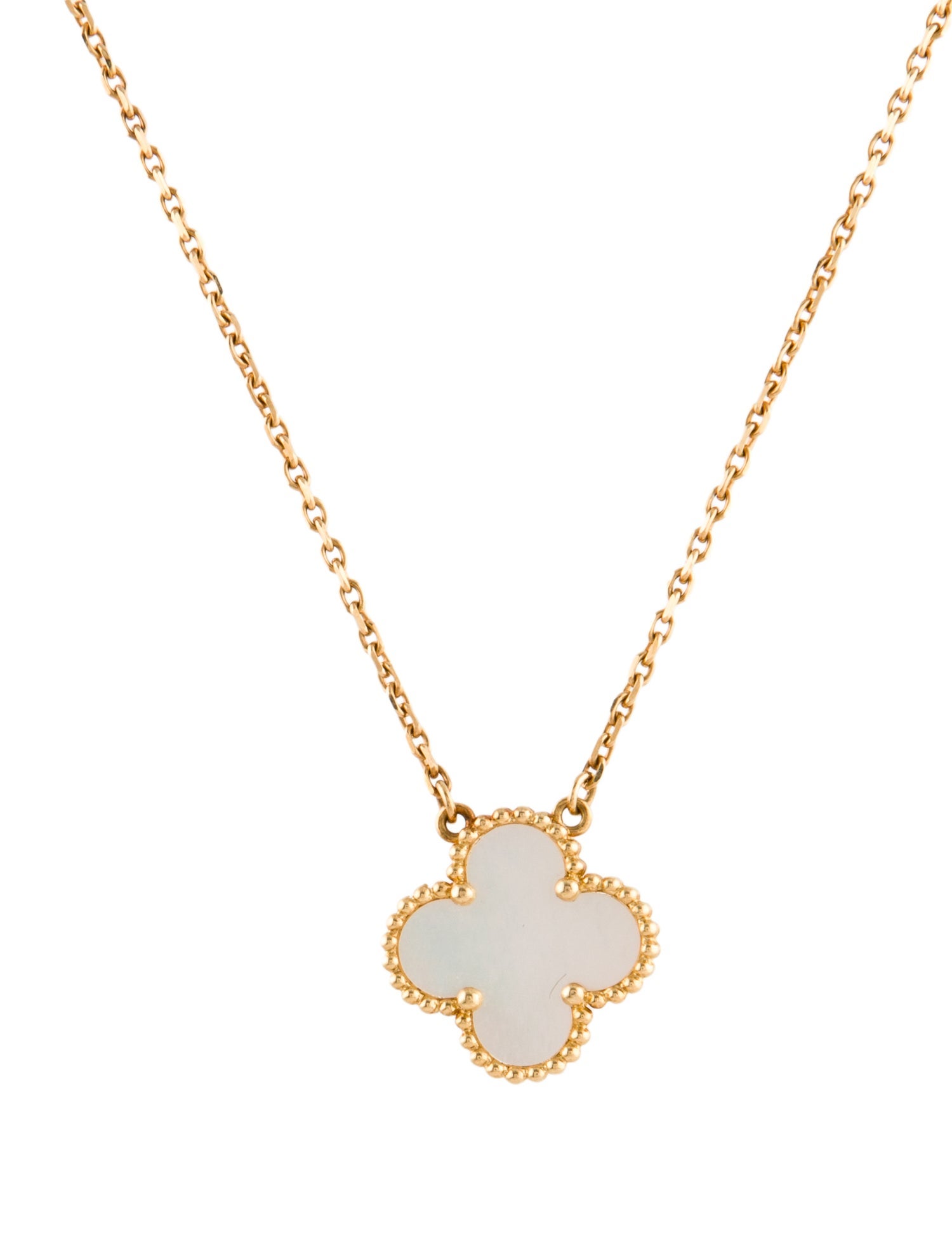 Van Cleef & Arpels Mother of Pearl Vintage Alhambra Pendant Necklace