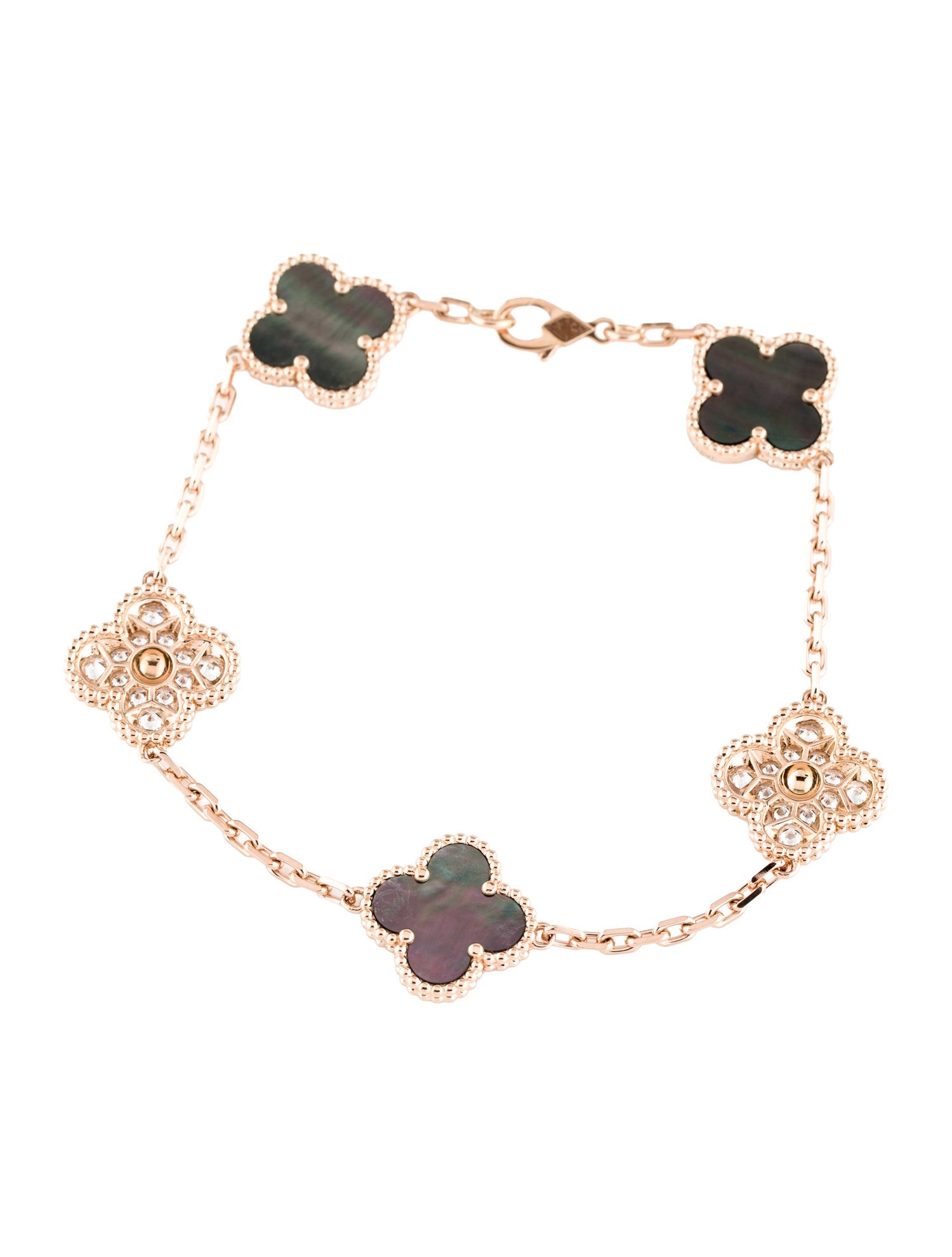 Van Cleef & Arpels Mother of Pearl Vintage Alhambra Bracelet, 5 Motifs