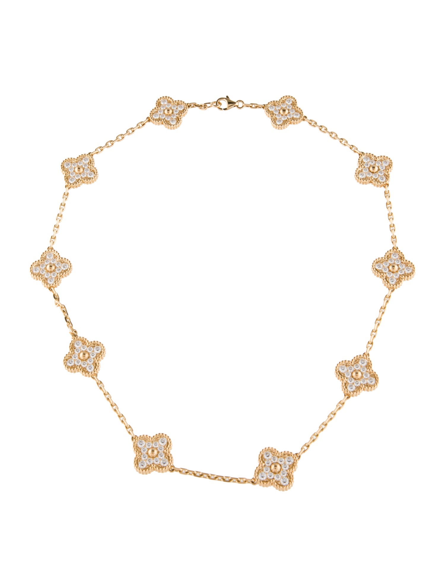 Van Cleef & Arpels Vintage Alhambra 10 Motif Necklace