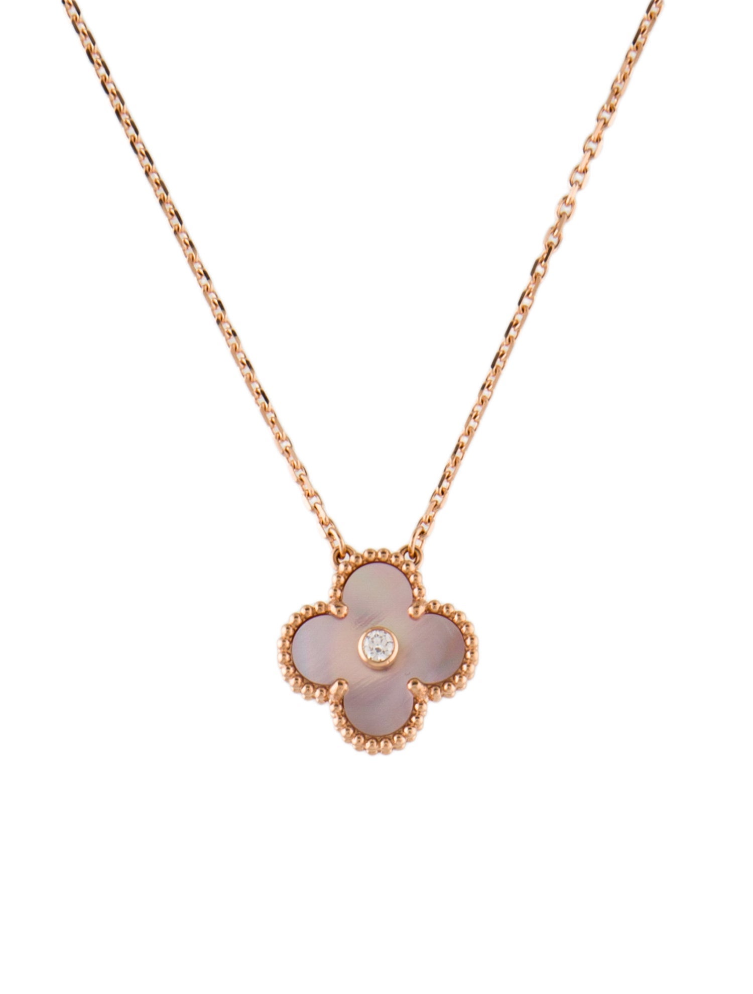 Van Cleef & Arpels 2025 Limited Edition Mother of Pearl Vintage Alhambra Pendant Necklace