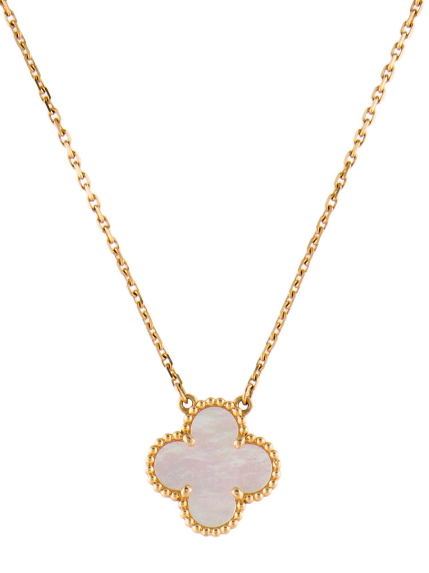 Van Cleef & Arpels Mother of Pearl Vintage Alhambra Pendant Necklace