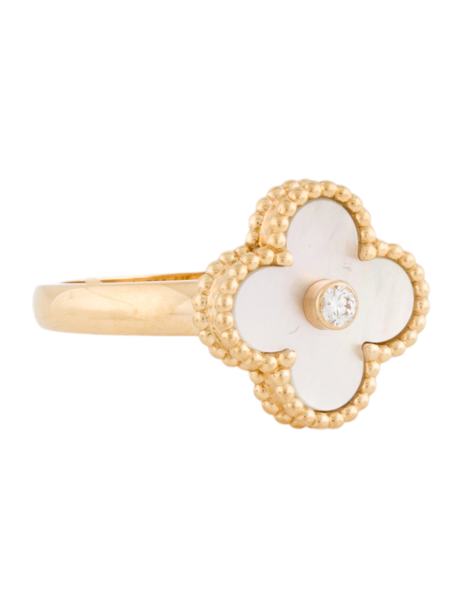 Van Cleef & Arpels Mother of Pearl Vintage Alhambra Ring