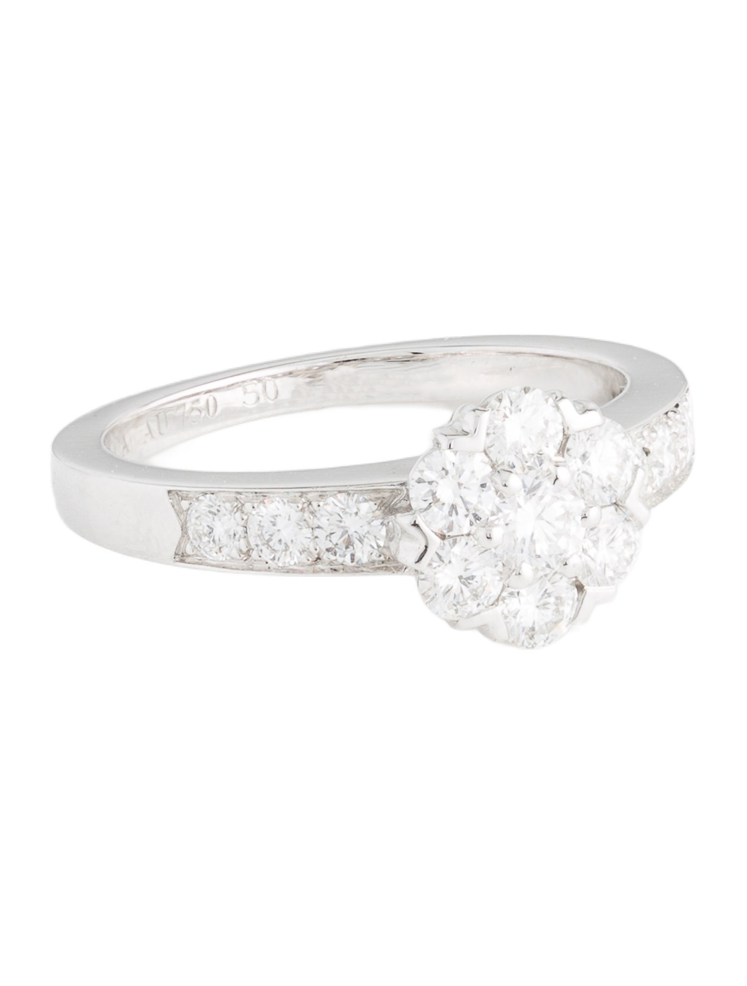 Van Cleef & Arpels Diamond Fleurette Ring, 1 Row, Small Model