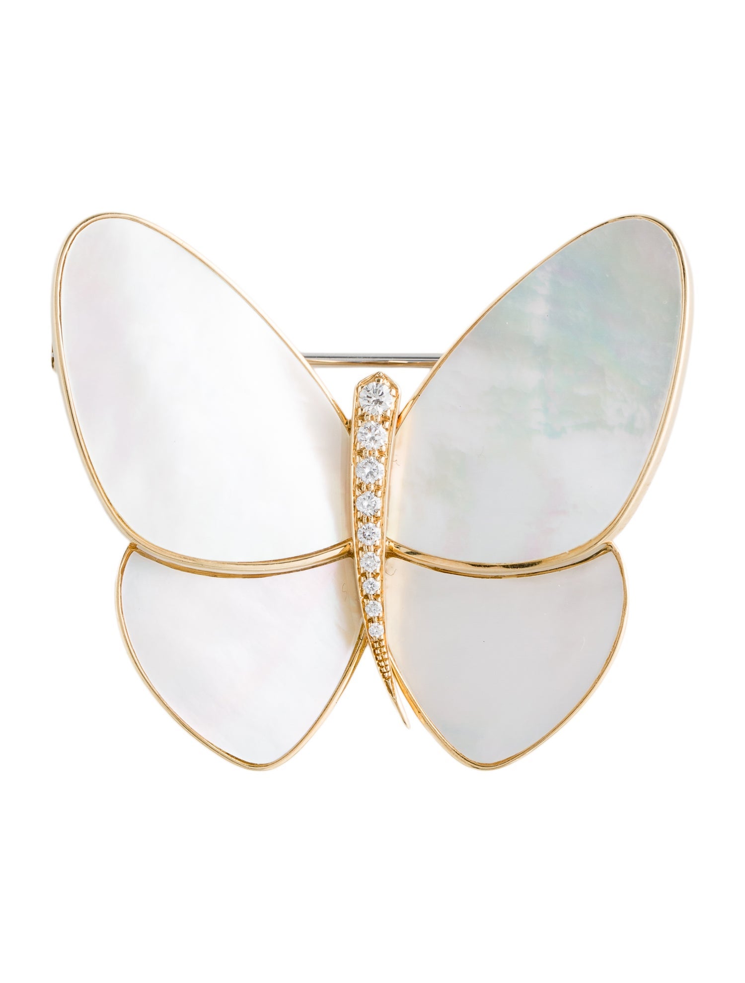 Van Cleef & Arpels Mother of Pearl Butterfly Clip Brooch